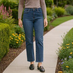 Sundry Raw Hem Slightly Distressed Mid Rise Crop Jeans Comfort Capsule Summer 25